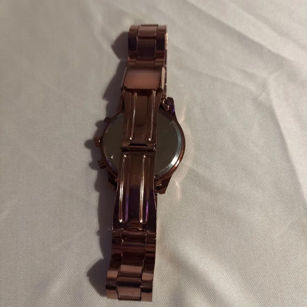 Geneva Watch Copper Color With Rhinestones For Parts ASIS